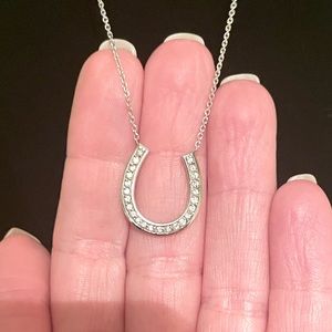 Silver Horseshoe Pendant Necklace
